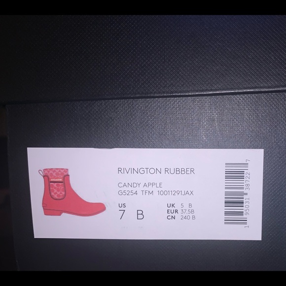Coach Red Rivington Rubber Rainboots - Picture 7 of 7